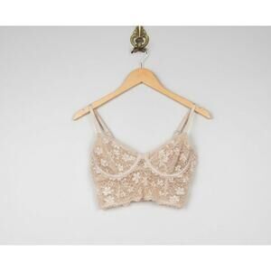 Victoria’s Secret Dream Angels Lace Corset Bralette Bustier Cream 32C